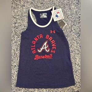 Under Armour Girls Navy Atlanta Braves Tank Top XS
